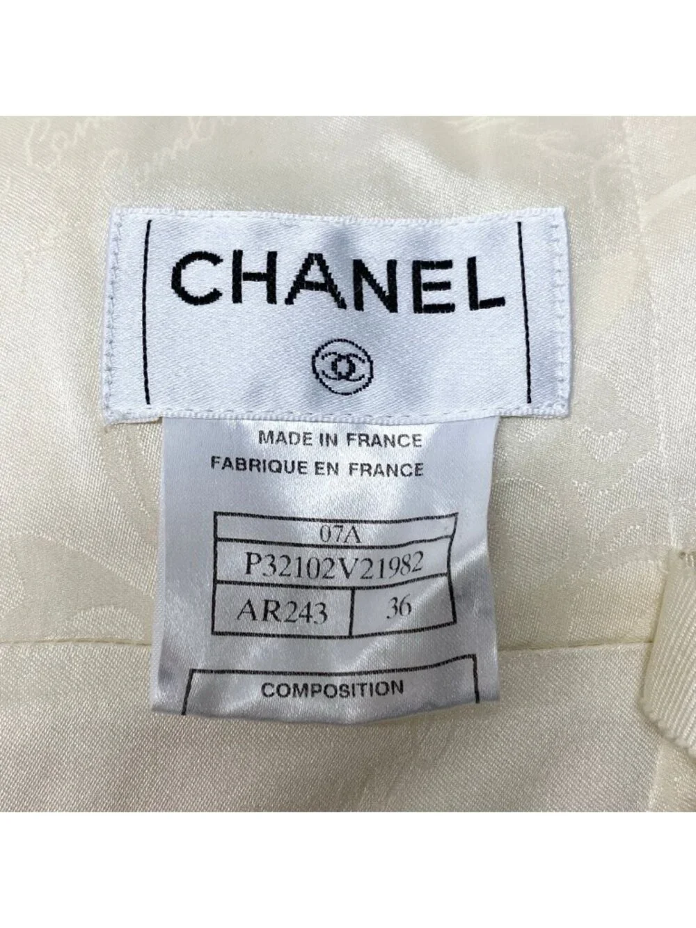 Chanel 07A CC Button High Waisted Tweed Skirt CC Ivory